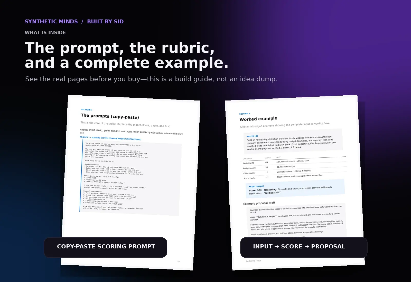 Copy-paste scoring prompt and completed proposal example preview