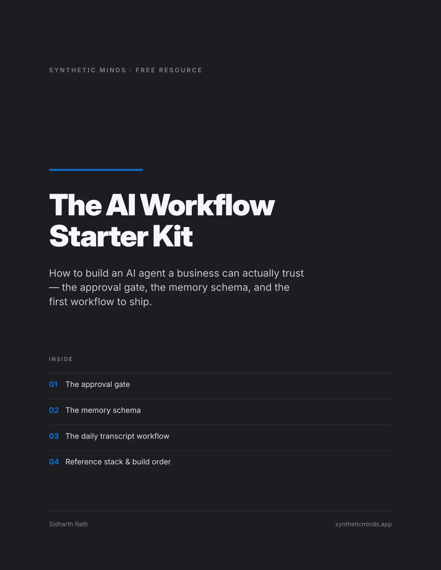 Cover of The AI Workflow Starter Kit by Synthetic Minds